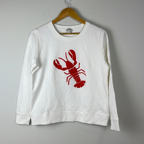 J. Crew Factory Tops - J. Crew embroidered lobster graphic sweatshirt size small